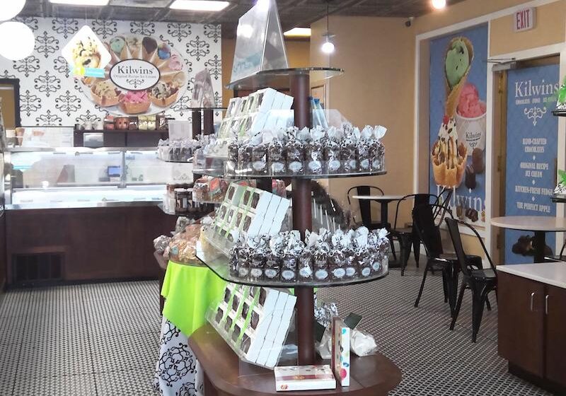 Interior of a chocolate and ice cream shop